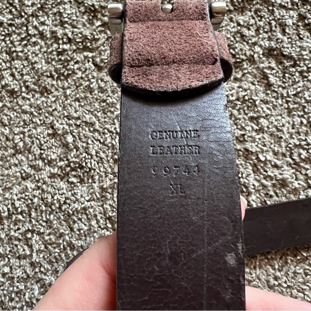 Brown Leather Floral Beaded Belt - Picture 5 of 7
